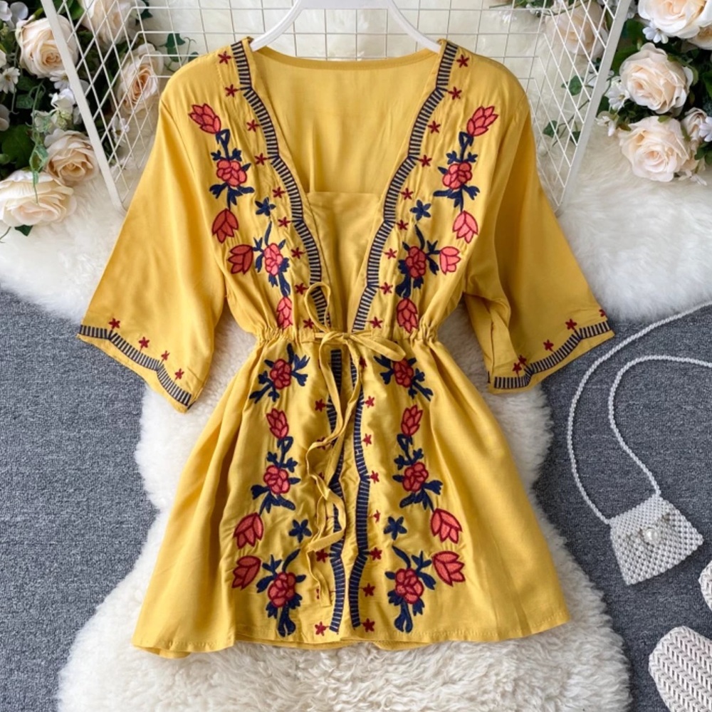 100% cotton embroidered top